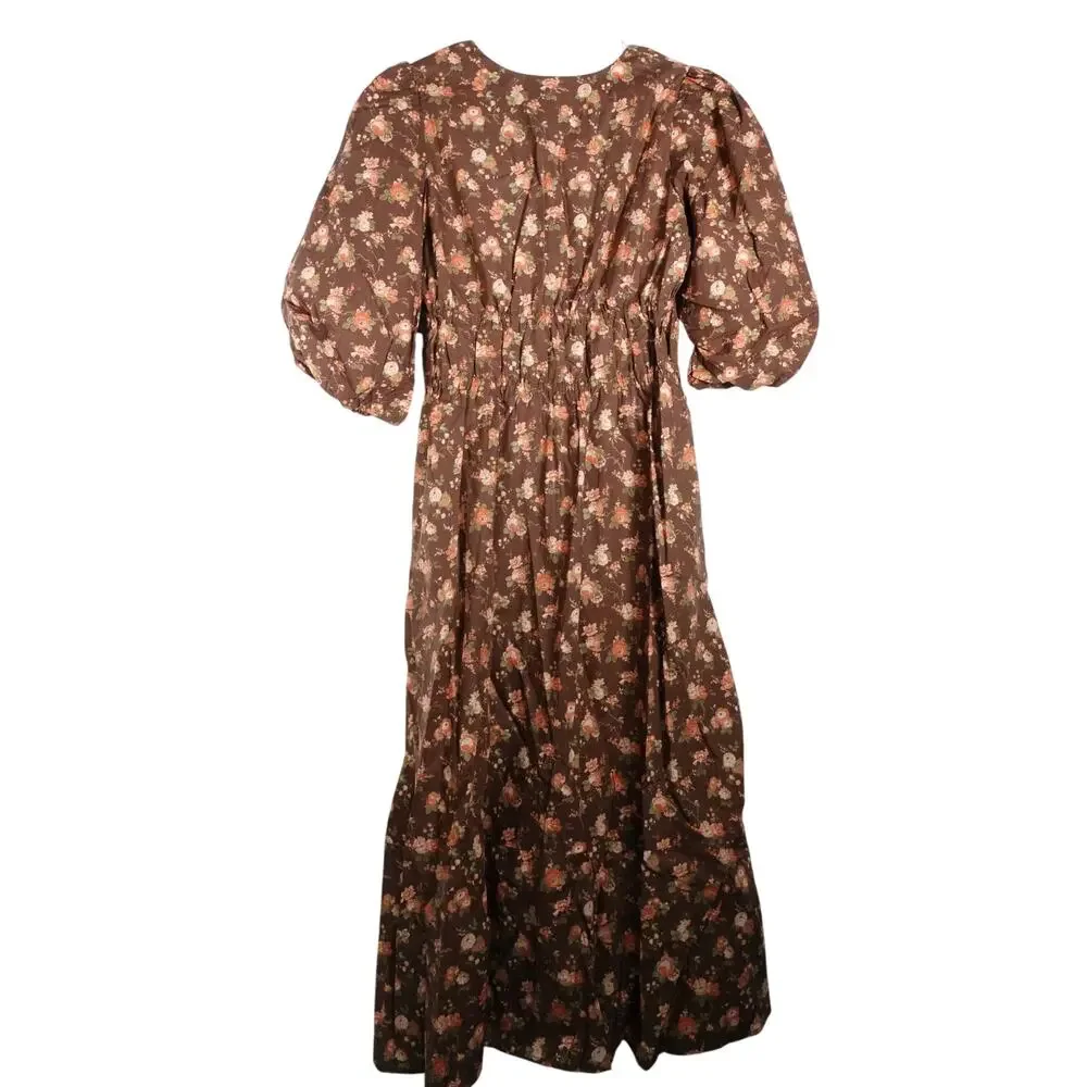 NWOT Tuckernuck Brown Floral Midi Dress x Shea McGee - Picture 3 of 12